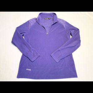 Ping Women’s Large Purple Fleece Jacket Zip Pullover Golf Outdoors